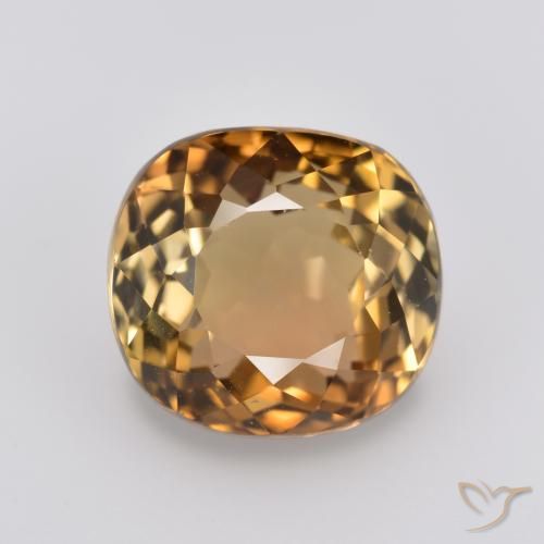 4.06ct Naturale Marrone Cedro Chiaro Tormalina, Cuscino, VVS