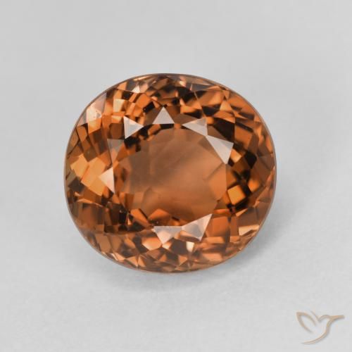 Tormalina Medium Dark-Orange naturale da 3.87 ct, Taglio ovale, VVS