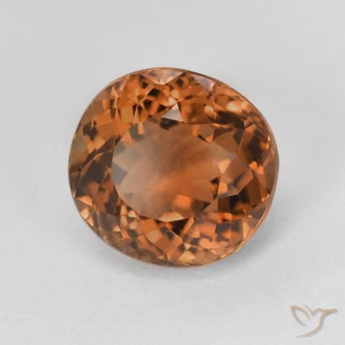 Tormalina Medium Dark-Orange naturale da 3.87 ct, Taglio ovale, VVS