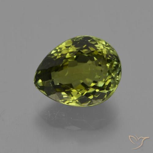 3.36ct Naturale Verde scuro Tormalina, Forma a pera, VS