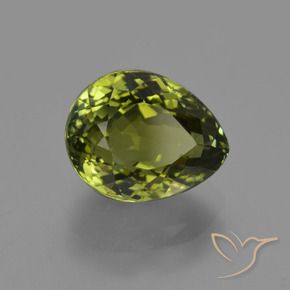 Tormalina Verde scuro naturale da 3.36 ct, Forma a pera, VS