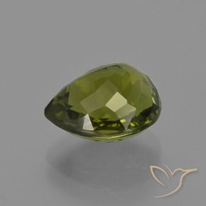 Tormalina Verde scuro naturale da 3.36 ct, Forma a pera, VS