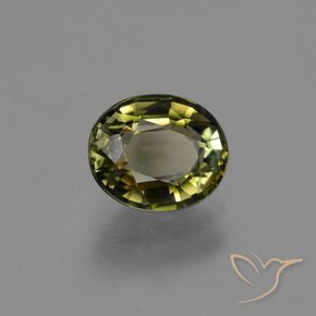 Tormalina Verde marroncino naturale da 1.09 ct, Taglio ovale, VS