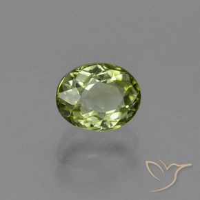 Tormalina Verde giallastro naturale da 1.00 ct, Ovale, VVS-VS