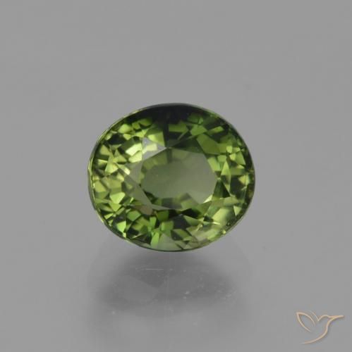 Tormalina Verde scuro naturale da 1.13 ct, Ovale, VVS