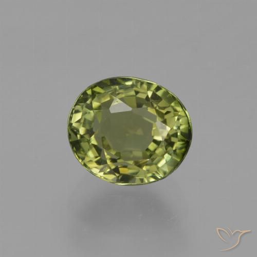 1.14ct Naturale Verde foresta Tormalina, Ovale, VVS