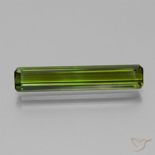 Tormalina verde terroso naturale da 3,40 ct, taglio smeraldo, VVS