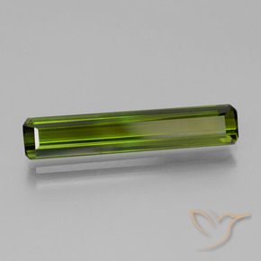 Tormalina verde terroso naturale da 3,40 ct, taglio smeraldo, VVS