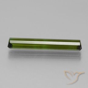 Tormalina verde terroso naturale da 3,40 ct, taglio smeraldo, VVS