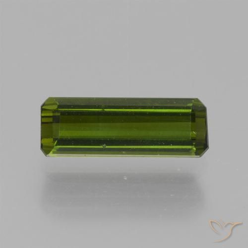 Tormalina Verde medio-scuro naturale da 0.88 ct, Ottagonale / Taglio smeraldo, VS