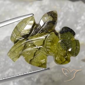 Tormalina Verde caldo naturale da 13.81 ct, Taglio a fiore, Traslucido