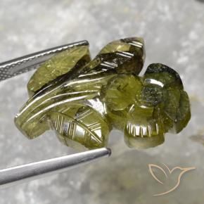 Tormalina Verde caldo naturale da 13.81 ct, Taglio a fiore, Traslucido