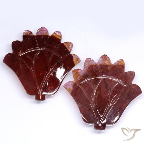 62.15ctw Naturale Rosso scuro Tormalina, Taglio a fiore, Traslucido