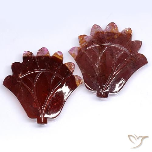 Gemme di Tormalina Rosso scuro naturale da 62.15 ct, Taglio a fiore, Traslucido