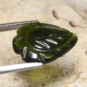 Tormalina Verde scuro naturale da 2.71 ct, Taglio a fantasia, Traslucido