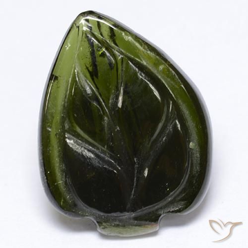 Tormalina Verde scuro naturale da 3.63 ct, Taglio a fantasia, Traslucido