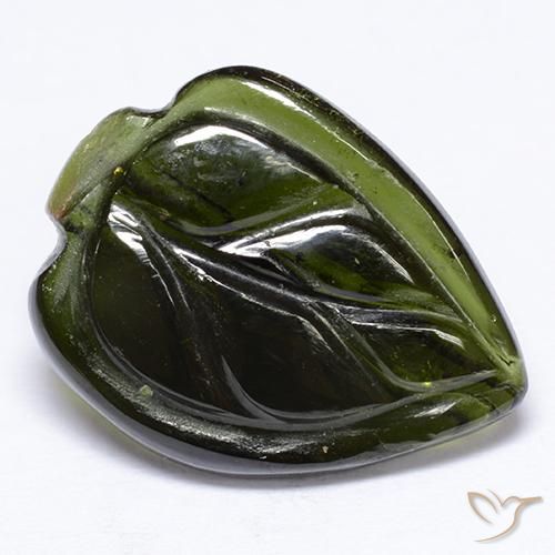 Tormalina Verde scuro naturale da 3.63 ct, Taglio a fantasia, Traslucido