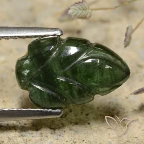 Tormalina Verde terroso naturale da 2.75 ct, Taglio a fiore, Traslucido