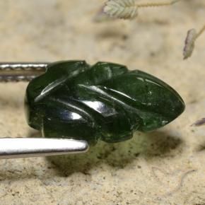 Tormalina Verde terroso naturale da 2.75 ct, Taglio a fiore, Traslucido