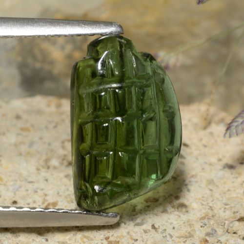 2.43ct Naturale Verde foresta Tormalina, Taglio a fantasia, Traslucido