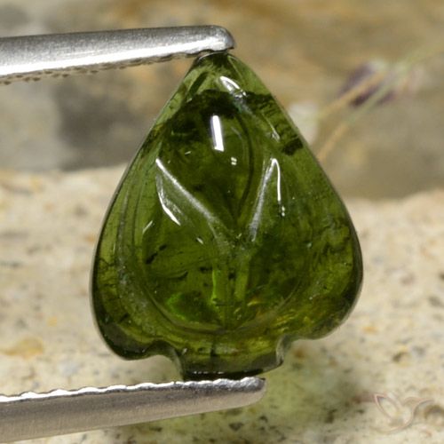2.01ct Naturale Verde foresta Tormalina, Taglio a fiore, Traslucido