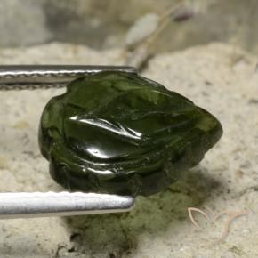 Tormalina Verde medio naturale da 2.90 ct, Taglio a fiore, Traslucido