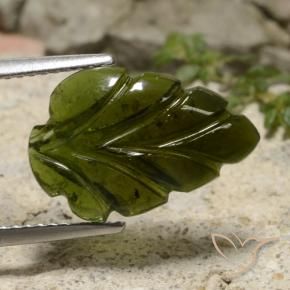 Tormalina Terra Verde naturale da 4.45 ct, Taglio a fiore, Traslucido