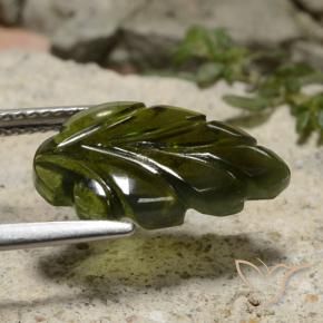 Tormalina Terra Verde naturale da 4.45 ct, Taglio a fiore, Traslucido