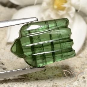 Tormalina Verde scuro naturale da 3.71 ct, Taglio a fantasia, Traslucido