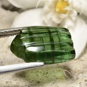 Tormalina Verde scuro naturale da 3.71 ct, Taglio a fantasia, Traslucido