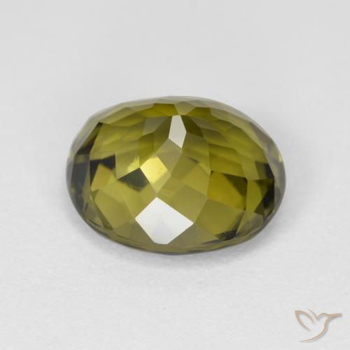 Tormalina Verde scuro naturale da 3.47 ct, Ovale, VVS-VS