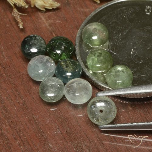 4.13ctw Naturale Verde grigio Tormalina, Taglio a fantasia, Traslucido