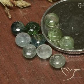 Gemme di Tormalina Verde grigio naturale da 4.13 ct, Taglio a fantasia, Traslucido