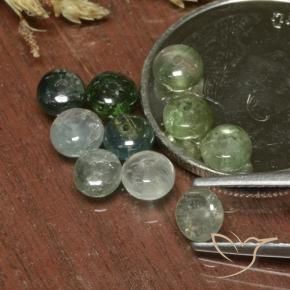 Gemme di Tormalina Verde grigio naturale da 4.13 ct, Taglio a fantasia, Traslucido