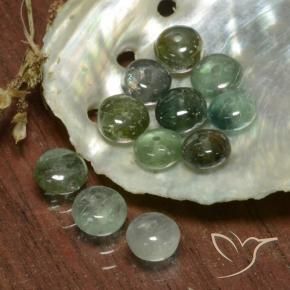 Gemme di Tormalina Verde grigiastro naturale da 4.61 ct, Taglio a fantasia, Traslucido