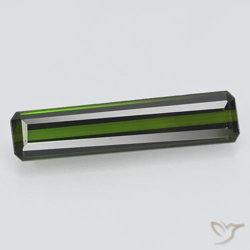 2.35ct Naturale Verde profondo della foresta Tormalina, Taglio smeraldo, VVS-VS