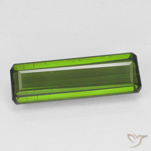 1.24ct Naturale Verde terroso Tormalina, Taglio smeraldo, VS