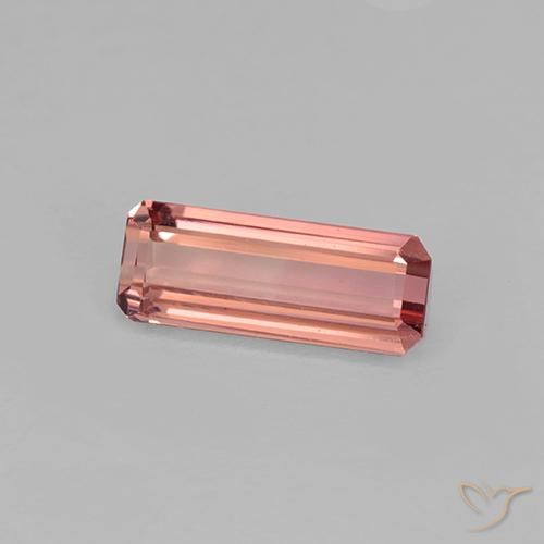 0.93ct Naturale Rosa rossastra Tormalina, Taglio smeraldo, VVS-VS