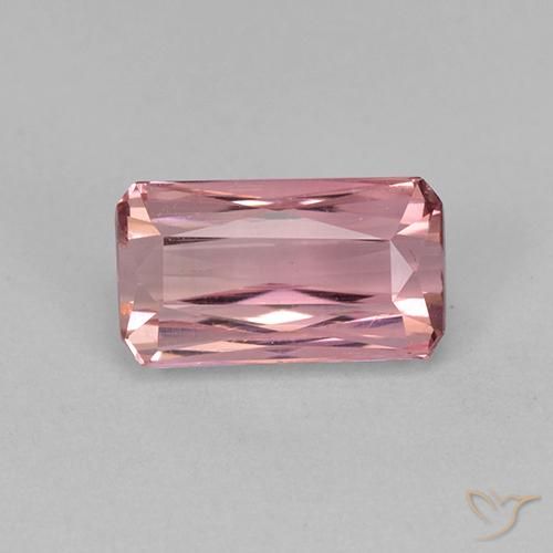 1.42ct Naturale Gomma da masticare rosa chiaro Tormalina, Taglio smeraldo, VS