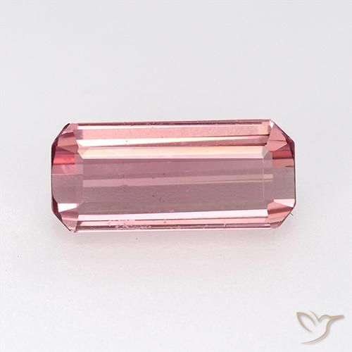 1.54ct Naturale Rosa shocking chiaro Tormalina, Taglio smeraldo, VVS