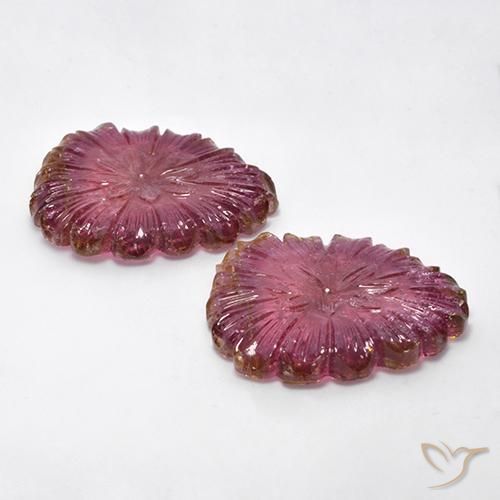Gemme di Tormalina Bi-Colore naturale da 77.16 ct, Taglio a fiore, Trasparente