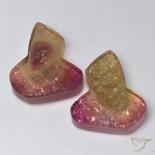 Gemme di Tormalina Bi-Colore naturale da 33.04 ct, Taglio a fantasia, Trasparente