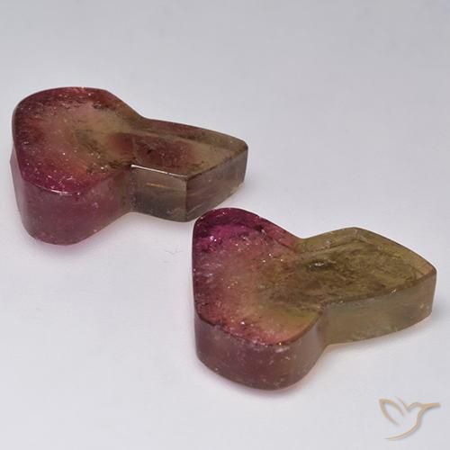 Gemme di Tormalina Bi-Colore naturale da 33.04 ct, Taglio a fantasia, Trasparente
