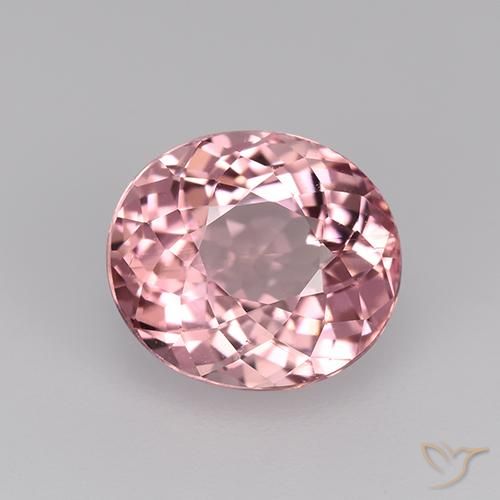 2.18ct Naturale Gomma da masticare rosa chiaro Tormalina, Ovale, VVS-VS