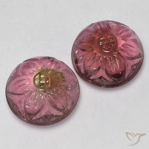 13.03ctw Naturale Rosa scuro Tormalina, Taglio a fiore, Trasparente