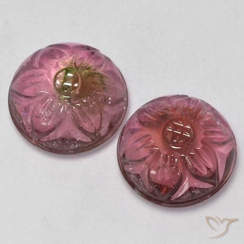 Gemme di Tormalina Rosa scuro naturale da 13.03 ct, Taglio a fiore, Trasparente