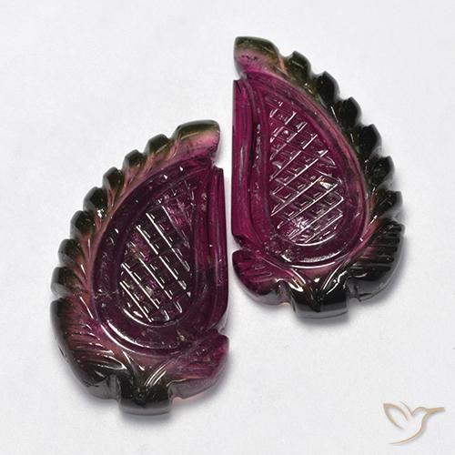 Gemme di Tormalina Viola scuro naturale da 26.81 ct, Taglio a fantasia, Traslucido