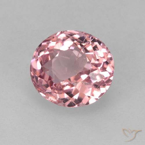 Tormalina Gomma da masticare rosa chiaro naturale da 1.35 ct, Ovale, VS