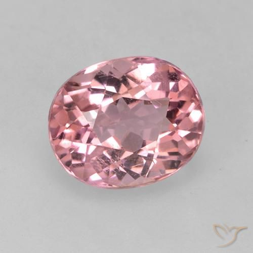 1.37ct Naturale Rosa gomma da masticare Tormalina, Ovale, VS