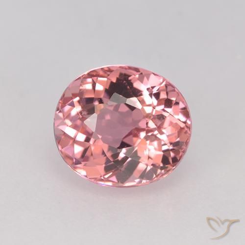 1.44ct Naturale Rosa gomma da masticare Tormalina, Ovale, VVS-VS